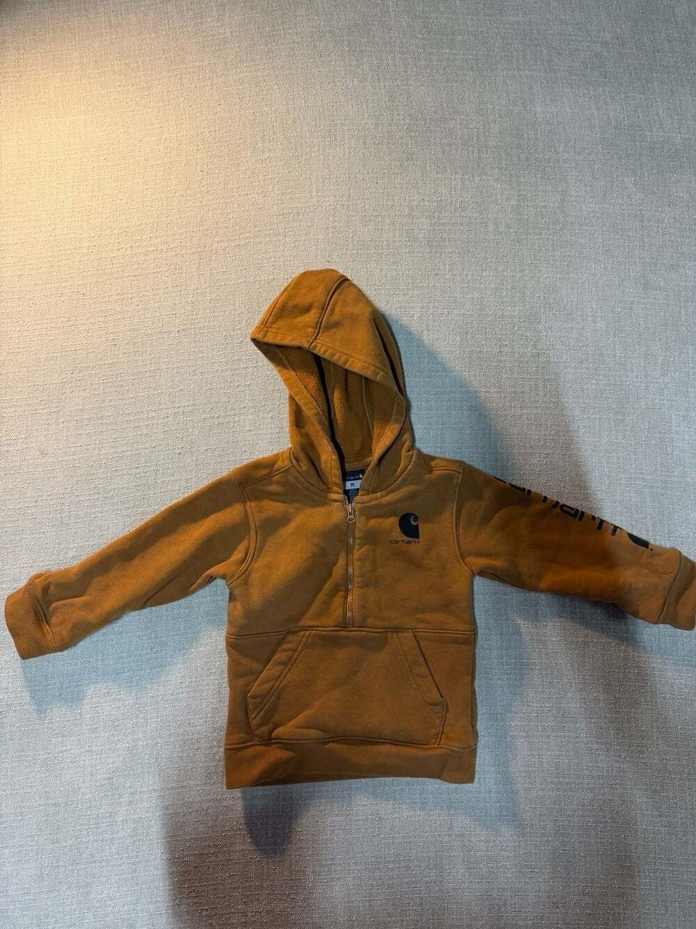 Carhartt Toddler Boys Long-Sleeve Half-Zip Hoodie Brown Size 2T